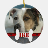 Persoonlijk Pet Dog Bone Lijst met kerstmis Keramisch Ornament (Voorkant)