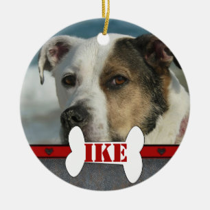 Persoonlijk Pet Dog Bone Lijst met kerstmis Keramisch Ornament