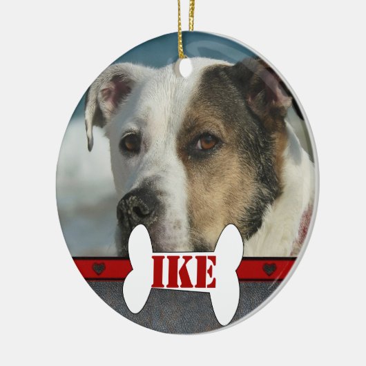 Persoonlijk Pet Dog Bone Lijst met kerstmis Keramisch Ornament (Links)