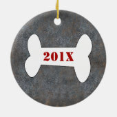 Persoonlijk Pet Dog Bone Lijst met kerstmis Keramisch Ornament (Achterkant)