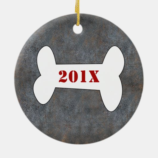 Persoonlijk Pet Dog Bone Lijst met kerstmis Keramisch Ornament (Achterkant)