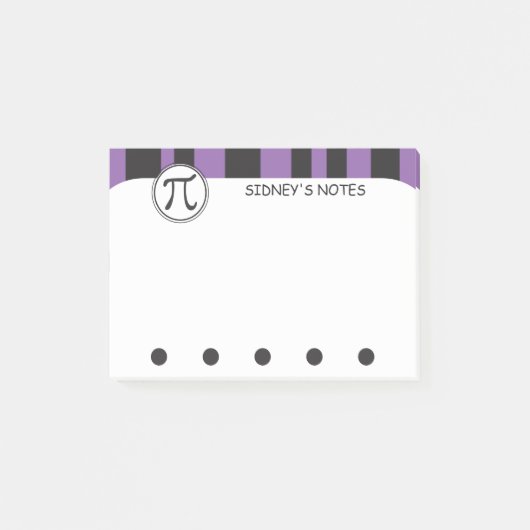 Persoonlijk Pi-symbool Paars Wiskunde Thema Post-it® Notes (Voorkant)