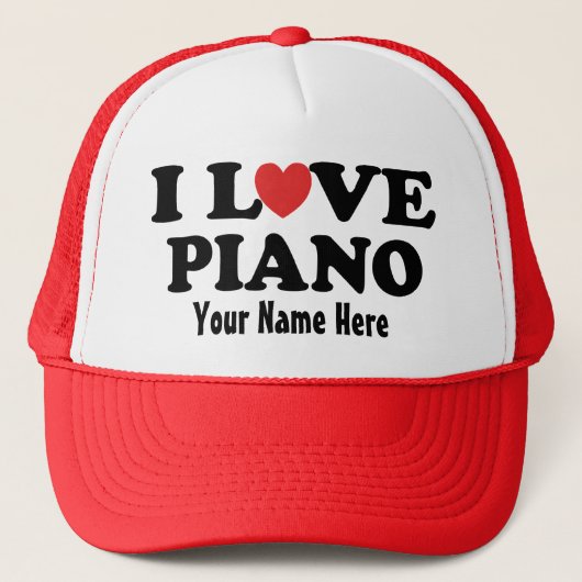 Persoonlijk Piano I Love Heart Music Cadeft Pet (Voorkant)