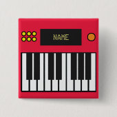 Persoonlijk piano-muziektoetsenbord rood vierkante button 5,1 cm (Voorkant)