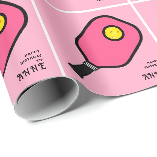 Persoonlijk Pickleball Cadeau Cadeaupapier (Rol Hoek)