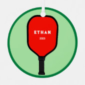 Persoonlijk Pickleball Erfstuk Metalen Ornament (Voorkant)