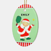 Persoonlijk Pickleball-verzamelobject Keramisch Ornament (Links)