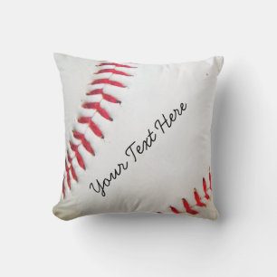 Persoonlijk Pillow White Baseball red stitching Kussen