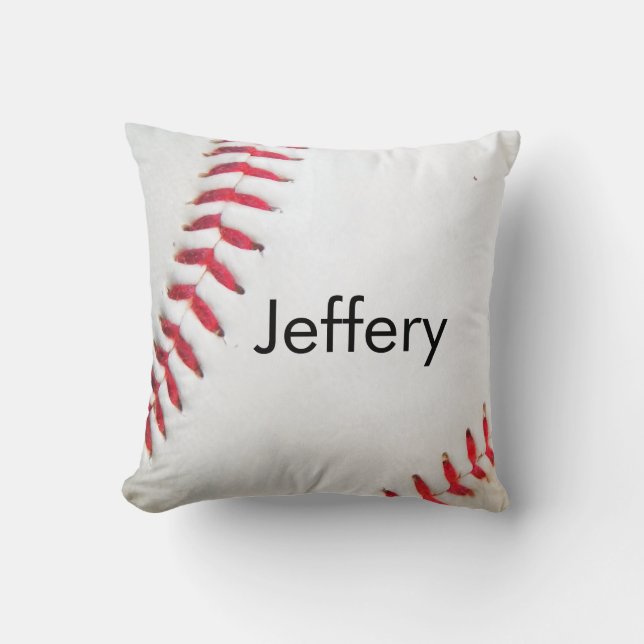 Persoonlijk Pillow White Baseball red stitching Kussen (Voorkant)
