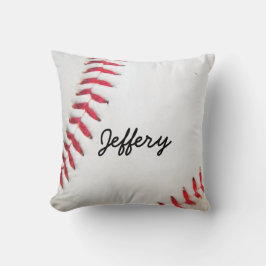 Persoonlijk Pillow White Baseball red stitching Kussen