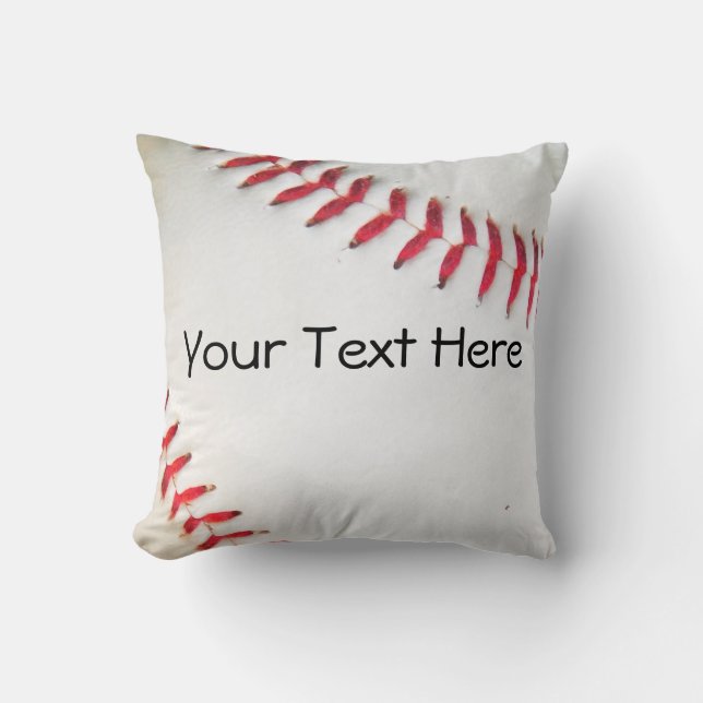Persoonlijk Pillow White Baseball red stitching Kussen (Voorkant)