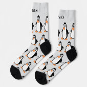 Persoonlijk pinguïnontwerp sokken (Links)