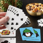Persoonlijk pinguïnontwerp speelkaarten voor kinde (Insitu)