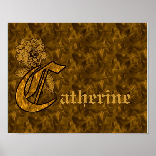 Persoonlijk Pioen Monogram Eerste Letter C Poster (Voorkant)