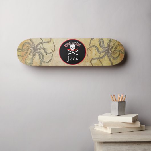 Persoonlijk piraat Skateboard (Muurkunst (Horizontaal))