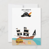 Persoonlijk Piraat Thema Kinderen Briefpapier Notitiekaartje (Voorkant)