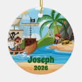 Persoonlijk Piraatsschip Ornament (Voorkant)
