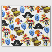 Persoonlijk Pirate Birthday Cadeaupapier (Vlak)