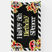 Persoonlijk Pirate Birthday Spandoek (Verticaal)