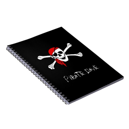 Persoonlijk Piratenschedel en Kruisbeenderen Notit Notitieboek (Rechterzijde)