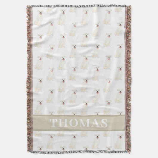 Persoonlijk Pitbull Staffy (wit) Deken (Voorkant Verticaal)