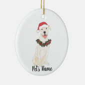 Persoonlijk Pitbull Staffy (wit) Keramisch Ornament (Rechts)