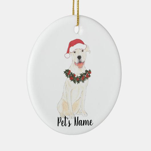 Persoonlijk Pitbull Staffy (wit) Keramisch Ornament (Rechts)