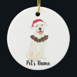 Persoonlijk Pitbull Staffy (wit) Keramisch Ornament<br><div class="desc">Maak de mooie lijst dit jaar met een versiering van je favoriete paardje!</div>