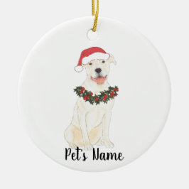 Persoonlijk Pitbull Staffy (wit) Keramisch Ornament