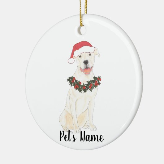 Persoonlijk Pitbull Staffy (wit) Keramisch Ornament (Links)