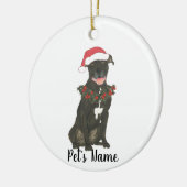 Persoonlijk Pitbull Staffy (zwart) Keramisch Ornament (Links)