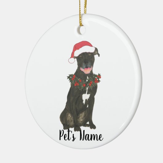 Persoonlijk Pitbull Staffy (zwart) Keramisch Ornament (Links)