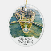 Persoonlijk Pittsburgh, Op maat gemaakte Pennsylva Keramisch Ornament (Links)