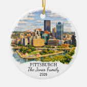 Persoonlijk Pittsburgh, Op maat gemaakte Pennsylva Keramisch Ornament (Voorkant)