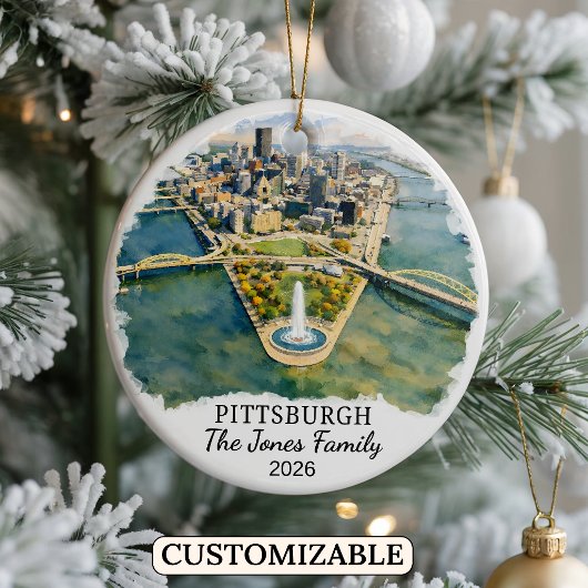 Persoonlijk Pittsburgh, Op maat gemaakte Pennsylva Keramisch Ornament