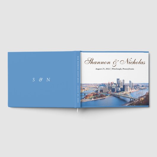Persoonlijk Pittsburgh Skyline Guest Book Gastenboek (Volledig)