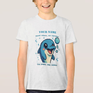 Persoonlijk Pixel Dolfijn T-Shirt — Aangepaste naa