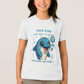 Persoonlijk Pixel Dolfijn T-Shirt — Aangepaste naa (Voorkant)