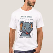 Persoonlijk Pixel Olifant T-Shirt — Cute 8-Bit N (Voorkant)