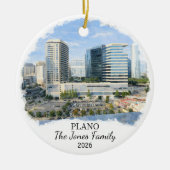 Persoonlijk Plano-sieraad, op maat gemaakt Texas Keramisch Ornament (Voorkant)