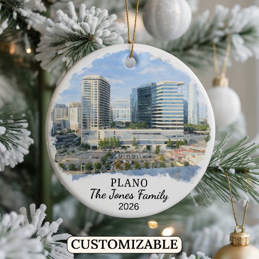 Persoonlijk Plano-sieraad, op maat gemaakt Texas Keramisch Ornament