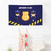 Persoonlijk politie-verjaardagsfeestje spandoek (Insitu)