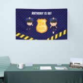 Persoonlijk politie-verjaardagsfeestje spandoek (Beurs)