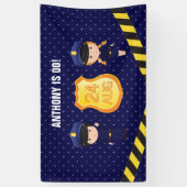 Persoonlijk politie-verjaardagsfeestje spandoek (Verticaal)