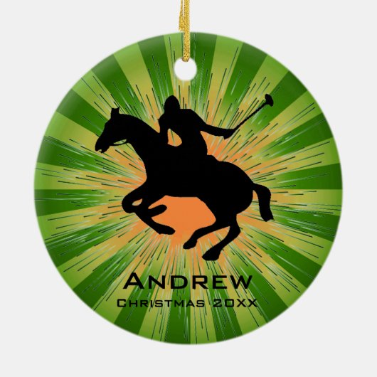 Persoonlijk Polo-Ornament Keramisch Ornament (Achterkant)