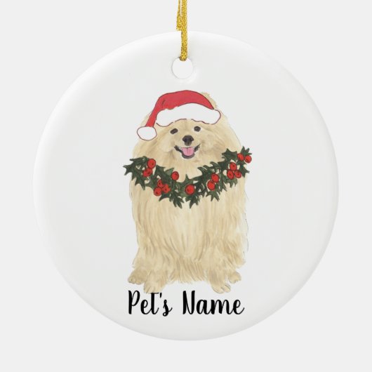 Persoonlijk Pommeren Keramisch Ornament (Achterkant)