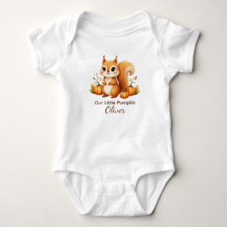 Persoonlijk pompoeneekhoorn babypakje romper