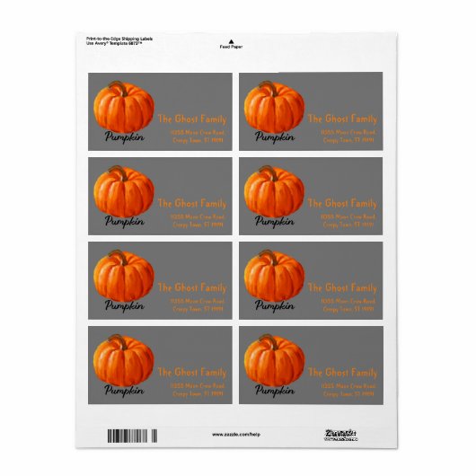 Persoonlijk pompoenlabel voor gepersonaliseerde Ha Etiket (Full Sheet)