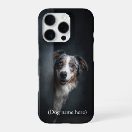 Persoonlijk portret van een blauwe merle Aussie iPhone 16 Pro Hoesje