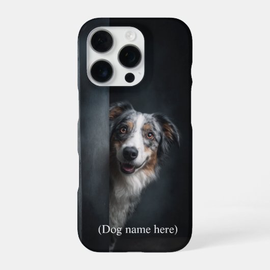 Persoonlijk portret van een blauwe merle Aussie iPhone Hoesje (Achterkant)